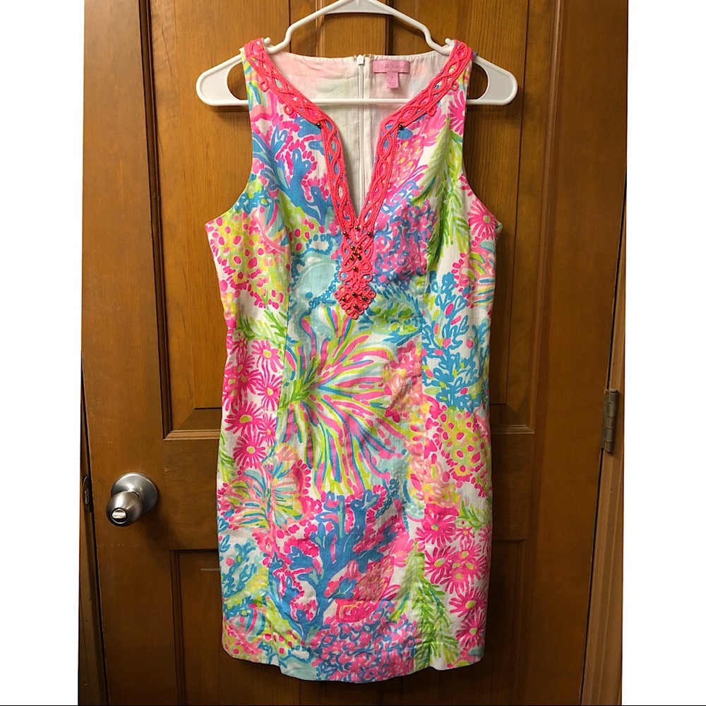 Lilly Pulitzer Ryder Shift Dress in Coral Print